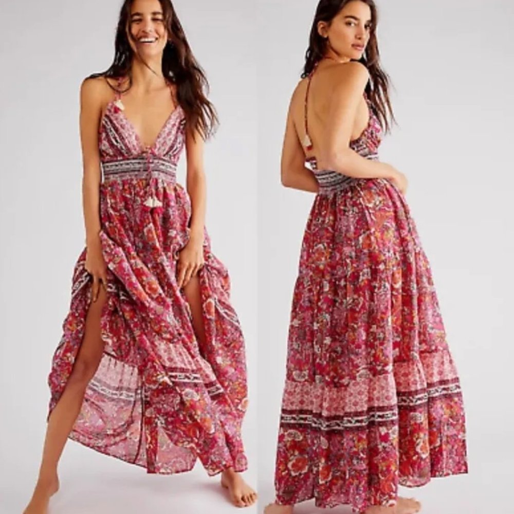 Free People Real Love Maxi Dress In Meadow Medium